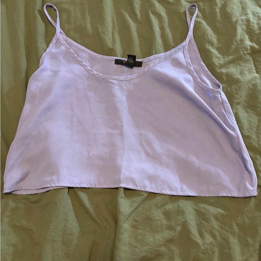 Forever 21 Purple Sleeveless Crop Camisole with Relaxed Fit